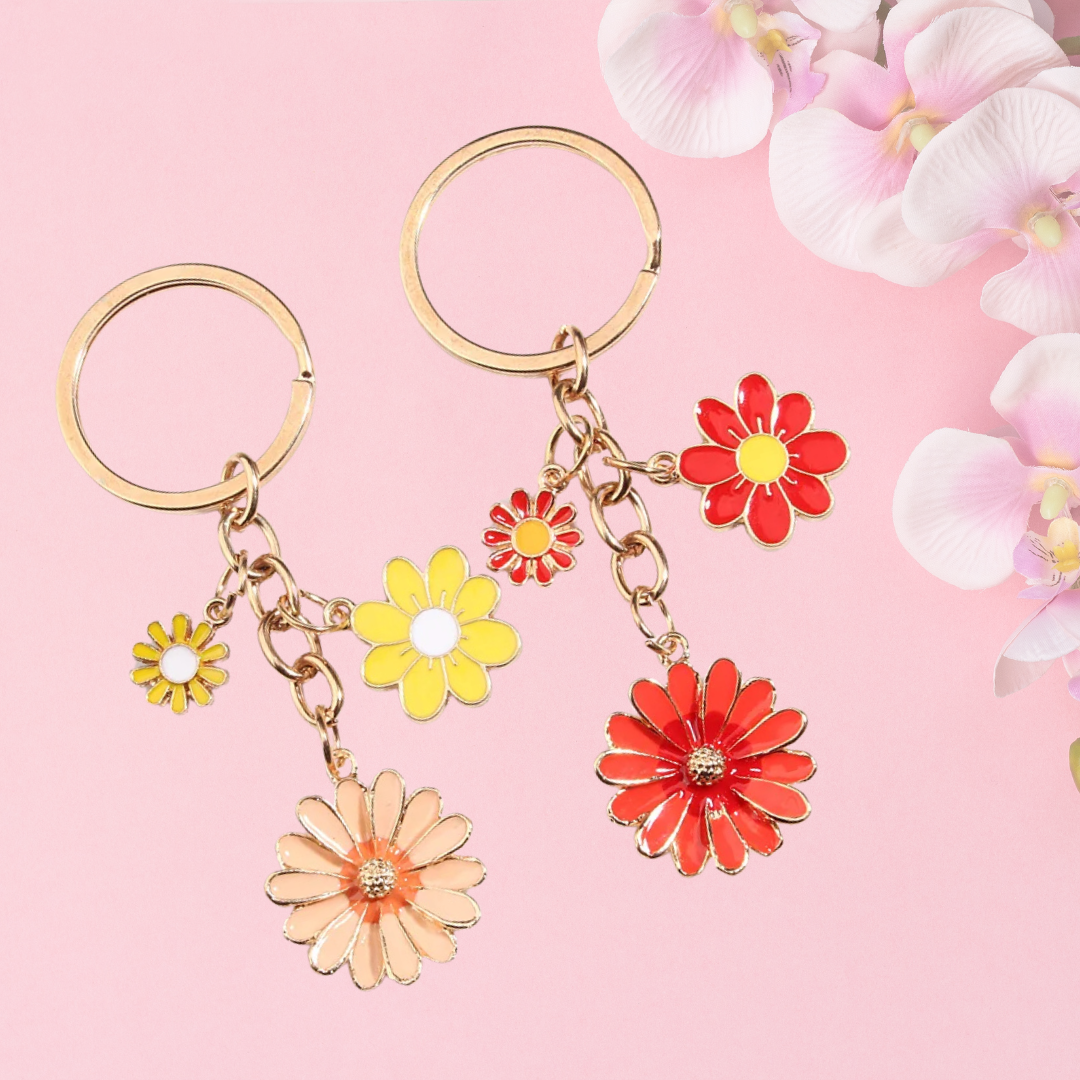 Chrysanthemum Flower Keychain