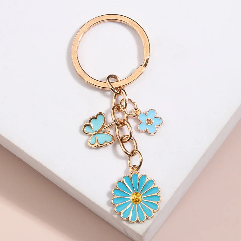 Chrysanthemum Flower Keychain