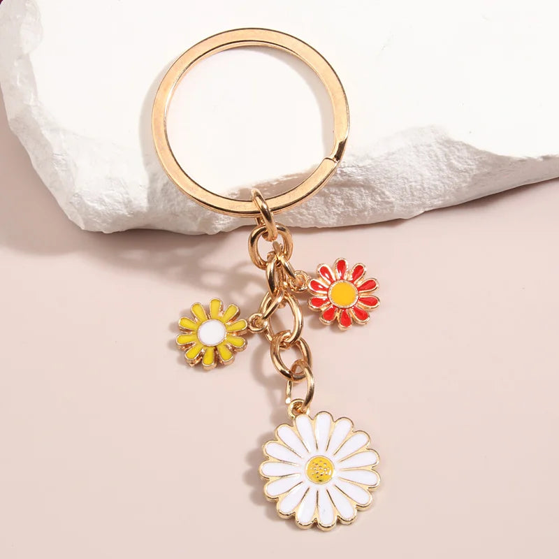 Chrysanthemum Flower Keychain