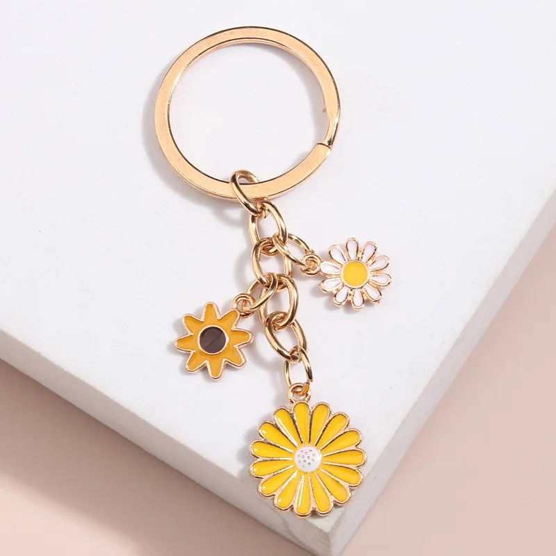 Chrysanthemum Flower Keychain