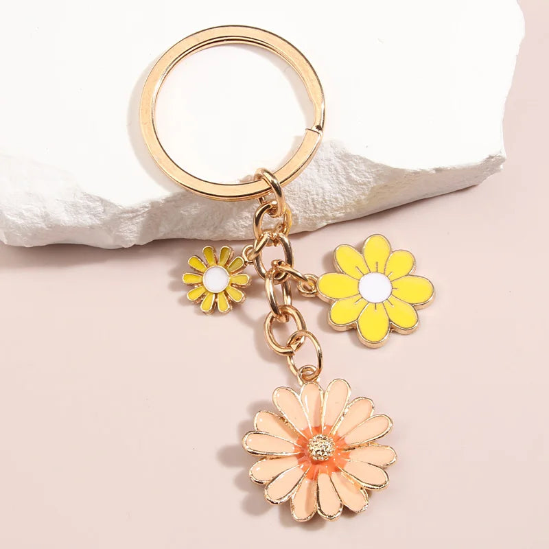 Chrysanthemum Flower Keychain