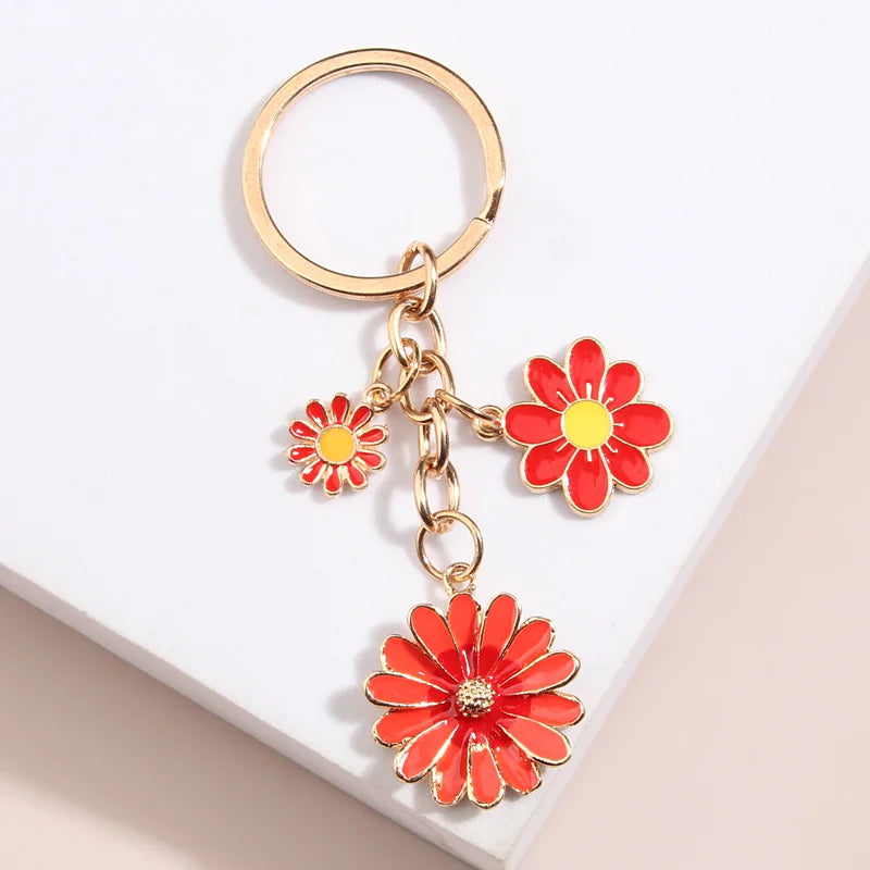 Chrysanthemum Flower Keychain