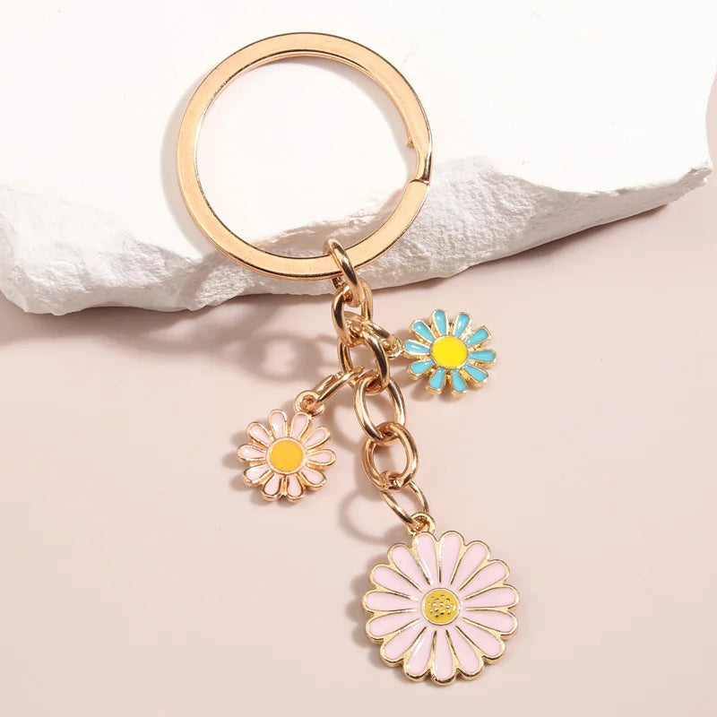 Chrysanthemum Flower Keychain