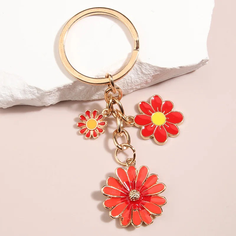 Chrysanthemum Flower Keychain